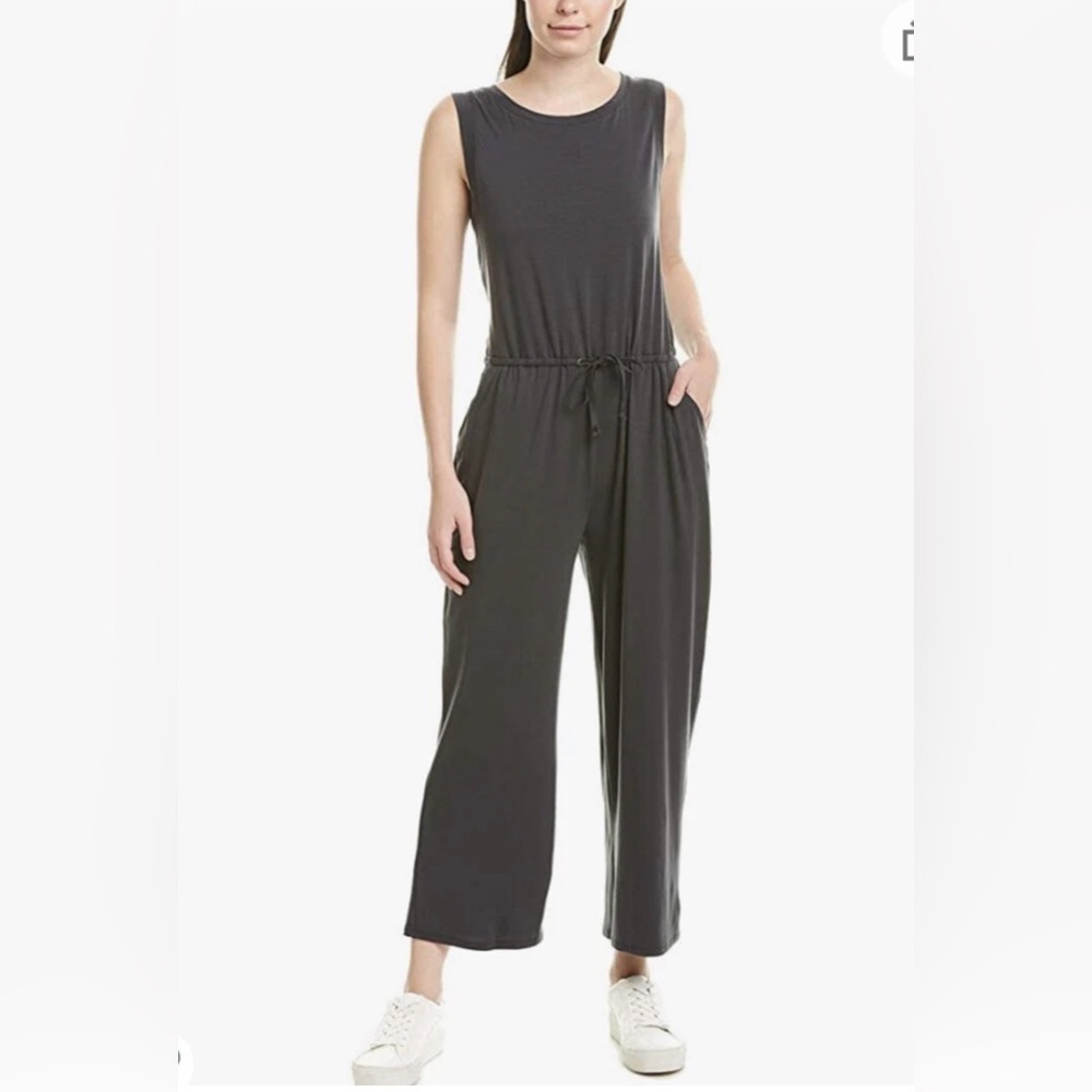 Eileen Fisher Sleeveless Stretch Drawstring Jumpsuit in Graphite